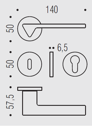 Дверная ручка Colombo AMA MF11RSB графит