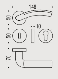 Дверная ручка Colombo MILLA LC31R золото/золото матовое