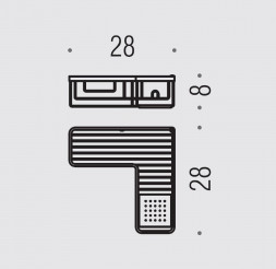 Полочка корзинка COLOMBO DESIGN ANGOLARI B9614 угловая одинарная с металлической полочкой