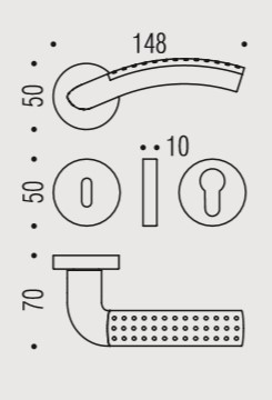 Дверная ручка Colombo MILLA LC41R хром/хром матовый