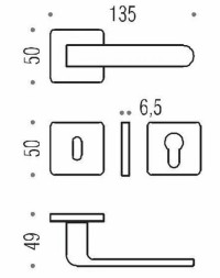 Дверная ручка Colombo FEDRA AC11R хром матовый