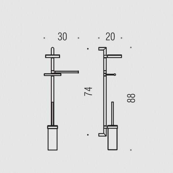 Стойка COLOMBO DESIGN PLANETS B9822 настенная с полотенцедержателем с мыльницей с держателем туалетной бумаги и с ершиком