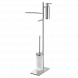 Стойка COLOMBO DESIGN SQUARE B9918 напольная с полотенцедержателем с дозатором с держателем туалетной бумаги и с ершиком