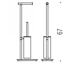 Стойка COLOMBO DESIGN SQUARE B9907 напольная с держателем туалетной бумаги и ершиком