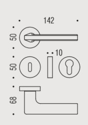 Дверная ручка Colombo GIRA JM11R хром матовый