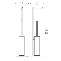 Стойка COLOMBO DESIGN MINI B4018.GM с держателем туалетной бумаги и ершиком цвет графит матовый