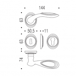 Дверная ручка Colombo CAMEO DB41RSB хром
