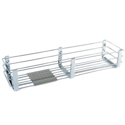 Полочка корзинка COLOMBO DESIGN ANGOLARI B9633.HPS1 одинарная с металлической полочкой , нержавеющая сталь