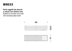 Полочка корзинка COLOMBO DESIGN ANGOLARI B9633.HPS1 одинарная с металлической полочкой , нержавеющая сталь