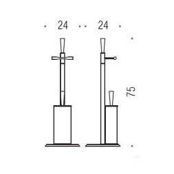 Стойка COLOMBO DESIGN ISOLE B9407N напольная с держателем туалетной бумаги и ершиком