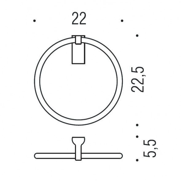 Полотенцедержатель COLOMBO DESIGN LUNA B0111 кольцо