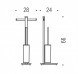 Стойка COLOMBO DESIGN UNITS B9108 напольная с двойным держателем туалетной бумаги и ершиком