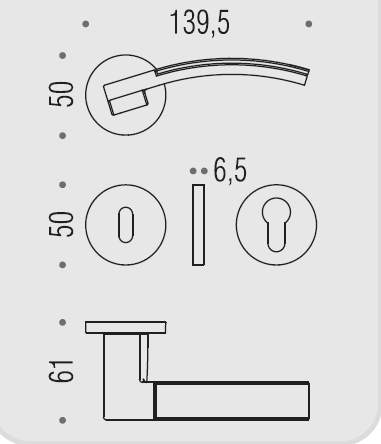 Дверная ручка Colombo TRAMA LC71R хром матовый/хром