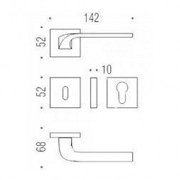 Дверная ручка Colombo ISY UP BL11 CM RSB хром матовый