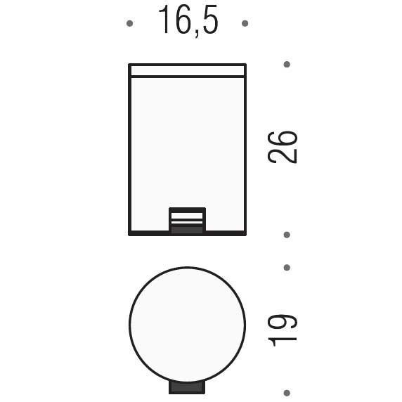 Ведро COLOMBO DESIGN COMPLEMENTI B9962 напольное с крышкой с педалью 3 л