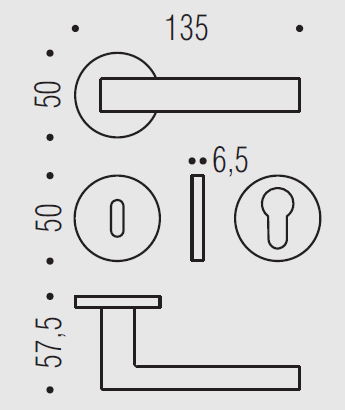 Дверная ручка Colombo ELLE BD11R хром
