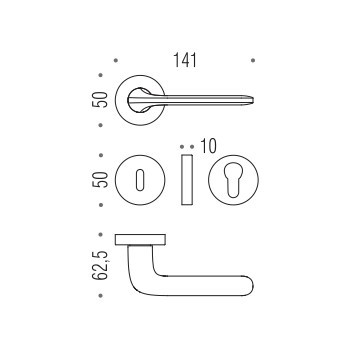 Дверная ручка Colombo ROBOQUATTRO ID41 R.NM черный матовый