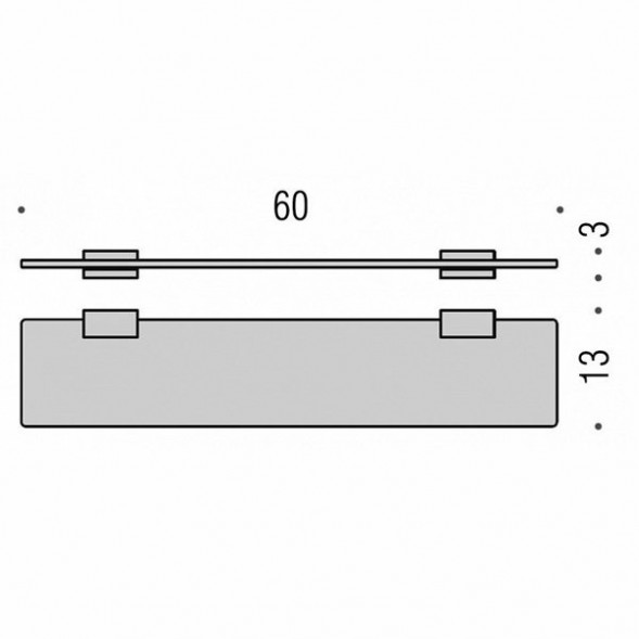 Полочка COLOMBO DESIGN LOOK B1616.BM стеклянная